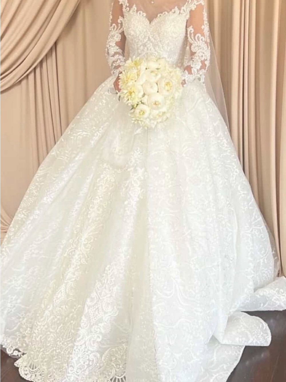 Elegant Luxury Lace Ball Gown Wedding Dress